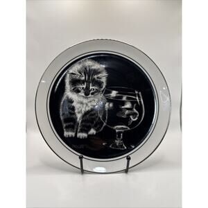 Vintage Droguett Collector's Plate Royal Cornwall 1979 Just Curious Kitten